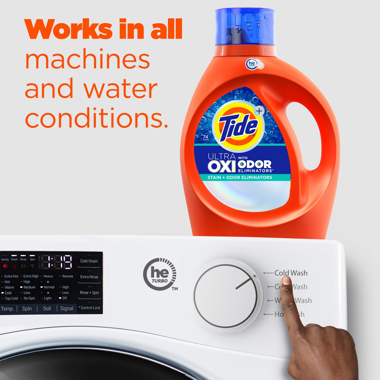 Tide Ultra Oxi + Odor Eliminators Liquid Laundry Detergent (Pack 2) - 88 Loads, 126fl