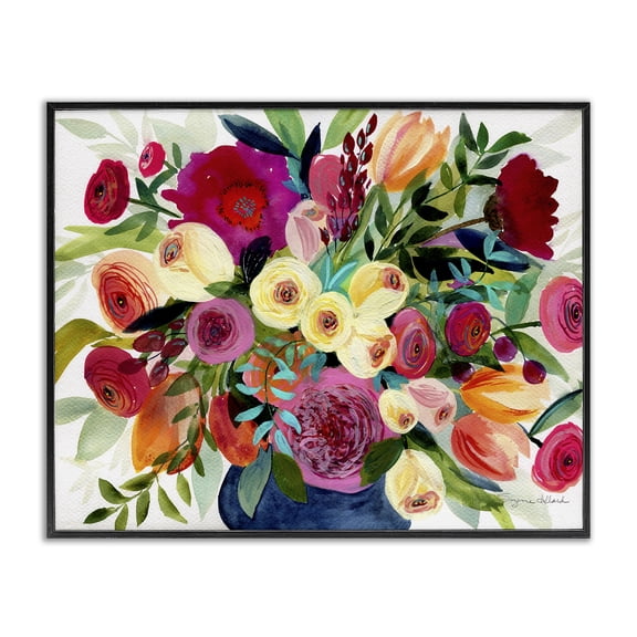 Stupell Industries Morning Joy Bouquet Black Framed Giclee Art, design by Suzanne Allard