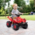 thumbnail image 2 of Qaba 6V Kids ATV Quad w/ Music, Forward, for Toddlers Ages 2-6 Years, Red, 2 of 10