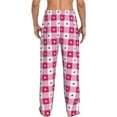 thumbnail image 3 of Xecao Plaid Heart Men's Straight Lounge Pajama Pants: The Ultimate in Comfortable Sleepwear, 3 of 9