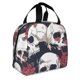 thumbnail image 2 of Easygdp Gothic Skulls And Roses Bolsa Térmica Premium - Tela Oxford Impermeable, Gran Capacidad, Bolsillo Frontal, Unisex para Trabajo, Escuela, Actividades al Aire Libre y Picnics, 2 of 8