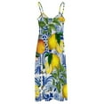 thumbnail image 5 of Mediterranean Lemon on Blue Ceramic Tiles Sleeveless Dress Dresses gala Dresses for wedding party, 5 of 6