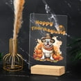 thumbnail image 4 of Happy Thanksgiving Bulldog Welcome Thankful Fall Autumn Pumpkin Acrylic Plaque Sign Ashwood Base Dog Lover Gifts Idea Home Desk Decor - 02021, 4 of 5