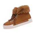 thumbnail image 2 of Willtoo Winter Women's Snow Boots Short Barrel,Plus Size, Fleece Lined Thickened Boots for Cold Weather Brown, 2 of 6