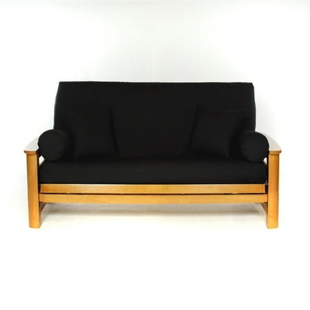 - LS COVERS BLACK FULL FUTON COVER, Full Size Fits 6-8in Mattress, 54 x 75 Inch