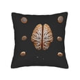 thumbnail image 4 of Set of 2 Decorative Throw Pillow Covers 18x18in - Black Background with Realistic Brain Illustration & Stylized Neurons - Perfect for Couch Bed Car, 4 of 8