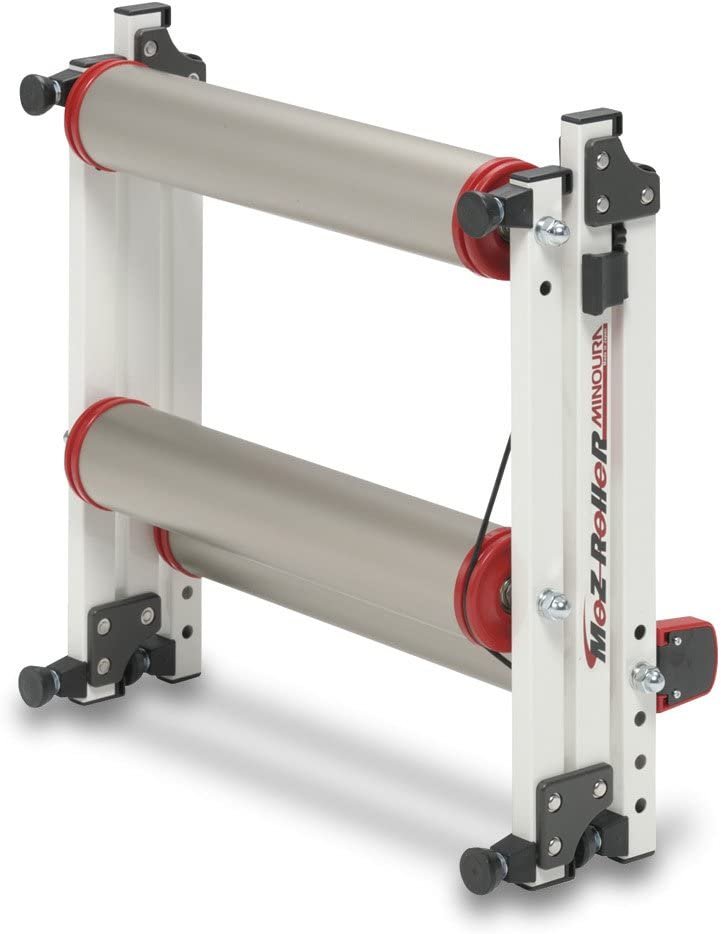 Minoura Trainer Rollers Moz Folding w/Step Guard, Silver, Urethane