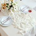 thumbnail image 3 of 2 Pack White Chiffon Table Runner 10Ft Wedding Table Runner 29x120 Inches Sheer Romantic Tulle Table Runner for Wedding Decor Bridal Shower Baby Shower Birthday Party Cake Table Decoration, 3 of 7