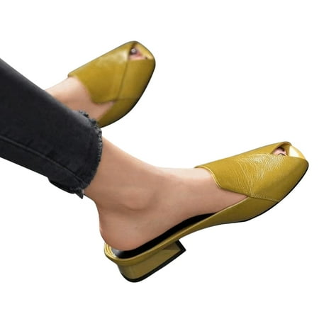 

Christmas Sandals For Women Ladies Chunky Heel High Heel Fish Mouth Casual Bohemian Beach Shoes