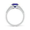thumbnail image 2 of ANGARA Natural Vintage Inspired 1.25 ct Tanzanite Ring with Grooves in 14K White Gold for Women (Size-8x6mm) | December Birthstone, Anniversary, Jewelry Gift for Women | Natural Tanzanite Ring, 2 of 7