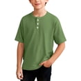 thumbnail image 2 of SROBPTY Teen Boys Summer Short Sleeve Tops Solid Sweet Lightweight Crew Neck Tee Shirts for Everyday Wear, 2 of 4
