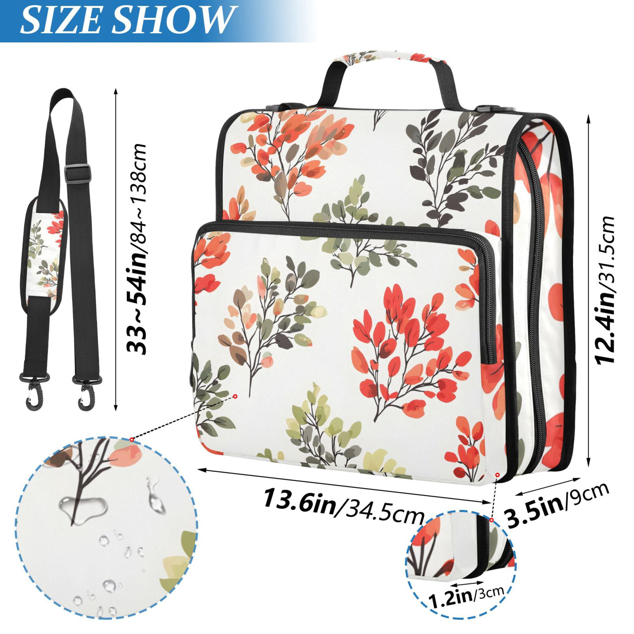 ALAZA Zipper Binder Leaves1 3 Ring Trapper Keeper File Folder Organizer Bag