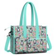 thumbnail image 2 of Teacher Tote Bag,Cute Pitbull Terriers Dog and Flowers Teacher Utility Tote Bag,Large Work Tote Bags for Women with Multiple Pockets,Top Zipper Closure,13.8x10.6x6.7 Inch, 2 of 4