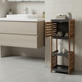 thumbnail image 2 of Bathroom Linen Storage Floor Cabinet Elements Acacia - Gray Wood, 2 of 9