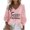 Pink, variant on Under 10 dollars! Merry Christmas Shirts Women Funny Letter Graphic Long Sleeve Pullover Xmas V Neck Blouse Holiday Plus Size Tops