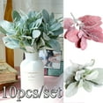 thumbnail image 1 of LINASHI 10Pcs/set Artificial Flocked Rabbit Ear Leaves Dusty Stems Flocked Leaves Lamb's Ear Leaf for Home Wedding DIY Floral Arrangement, 1 of 5