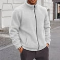 thumbnail image 5 of Husipze Mens Sherpa Fleece Jacket Full Zip Long Sleeve Teddy Fuzzy Cozy Winter Relaxed Fit Coat Insulated Warm Outerwear White M, 5 of 8