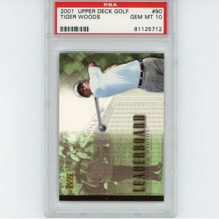 

Graded 2001 Upper Deck UD Golf Tiger Woods #90 Rookie RC Golf Card PSA 10 Gem Mint