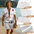 thumbnail image 6 of FOR U DESIGNS Cherry Blossom Mountain Sun Print Couples Matching Clothes Linen-Like Men's Button Down Shirt and Women's Sleeveless Sundress with Pockets for Party, 6 of 7