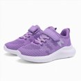 thumbnail image 2 of NOLDARES Kids Sneakers Running Lightweight, Breathable knit upper, Hook-and-loop, Cushioned foam insole, Boys Girls athletic tennis shoes(Purple,13.5), 2 of 9