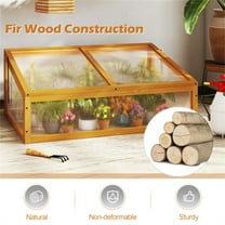 37x25x16in Wooden Cold Frame Greenhouse Adjustable Polycarbonate Roof Portable Mini Hot House for Extending Growing Season