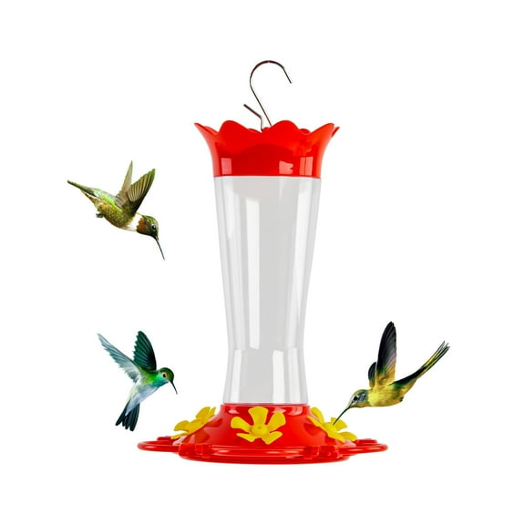 GOGRASS Hummingbird Feeder 13.5 oz Outdoor Garden Decor Hummingbird Feeders for Outdoors with Perches and Built in Bee Protection Outdoor Garden Décor Humming Bird Feeder