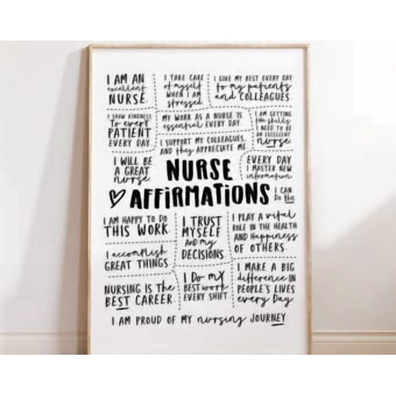 Kiloa Nurse Daily Affirmations Motivational Wall Art Poster, 8x12 UNFRAMED