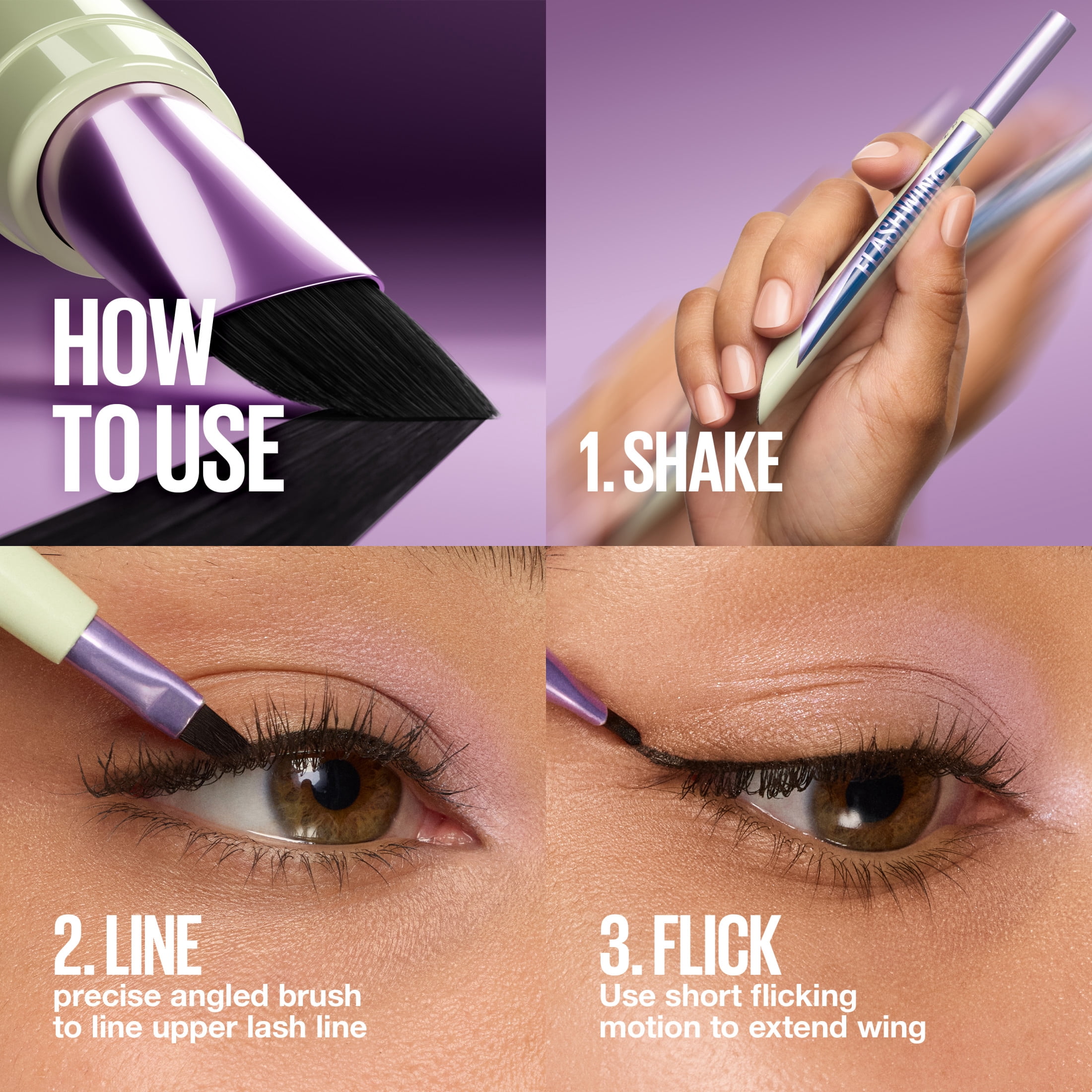 Maybelline Flash Wing Liner, Winged Liquid Eyeliner Pen, Long Lasting, Flash Brown, 0.02 fl oz