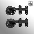 thumbnail image 3 of Black Wrought Iron Gate Floral Ring Turn Latch Lock Set 6" W Light Duty Antique Latch Pull Catch for Barn Doors or Gates w/Screws Renovators Supply Pack of 2, 3 of 7