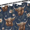 thumbnail image 3 of Blue Highland Cow Flower Pattern Shower Curtain 36"x72" ,Bathroom Decorative Shower Curtains Set with 12 Hooks,Modern Waterproof Washable Shower Curtain, 3 of 6