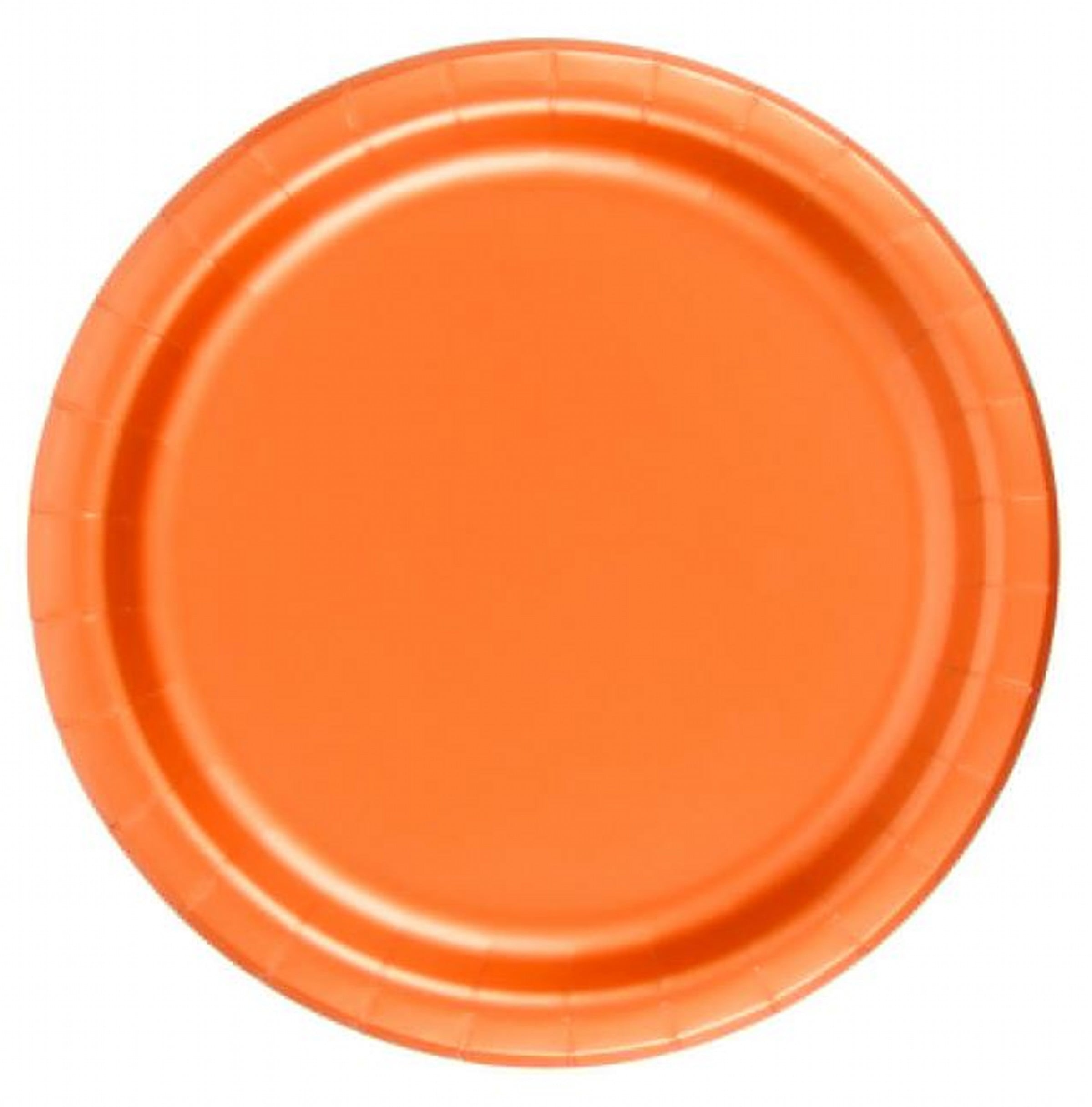 24 Plates 7" Paper Dessert Plates Wax Coated Orange