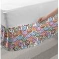 thumbnail image 2 of Donut Bed Skirt, Repetitive Bakery Confectionery Doughnuts Along Tasty Icing on Plain Background, Elastic Bedskirt Dust Ruffle Wrap Around for Bedding Decor, 4 Sizes, Multicolor, by Ambesonne, 2 of 2