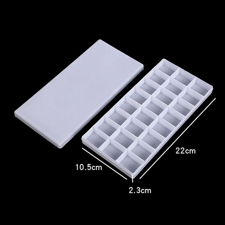 1pc 24 Grid Paint Tray Palettes For Acrylic Paint, Color Palette With Lid,  Painting Palette Plastic For Kids Students Artist Drawing White