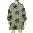 thumbnail image 2 of Wearable Oversized Blanket,Green Bigfoot Pattern Wearable Blanket Hoodie for Adults,Cozy Hooded Blankets with Super Pockets,Super Warm Fuzzy Pullover for Women & Men, 2 of 6
