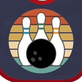 thumbnail image 4 of Inktastic Bowling Pins Ball Bowler Retro Sunset Boys or Girls Baby Bib, 4 of 4