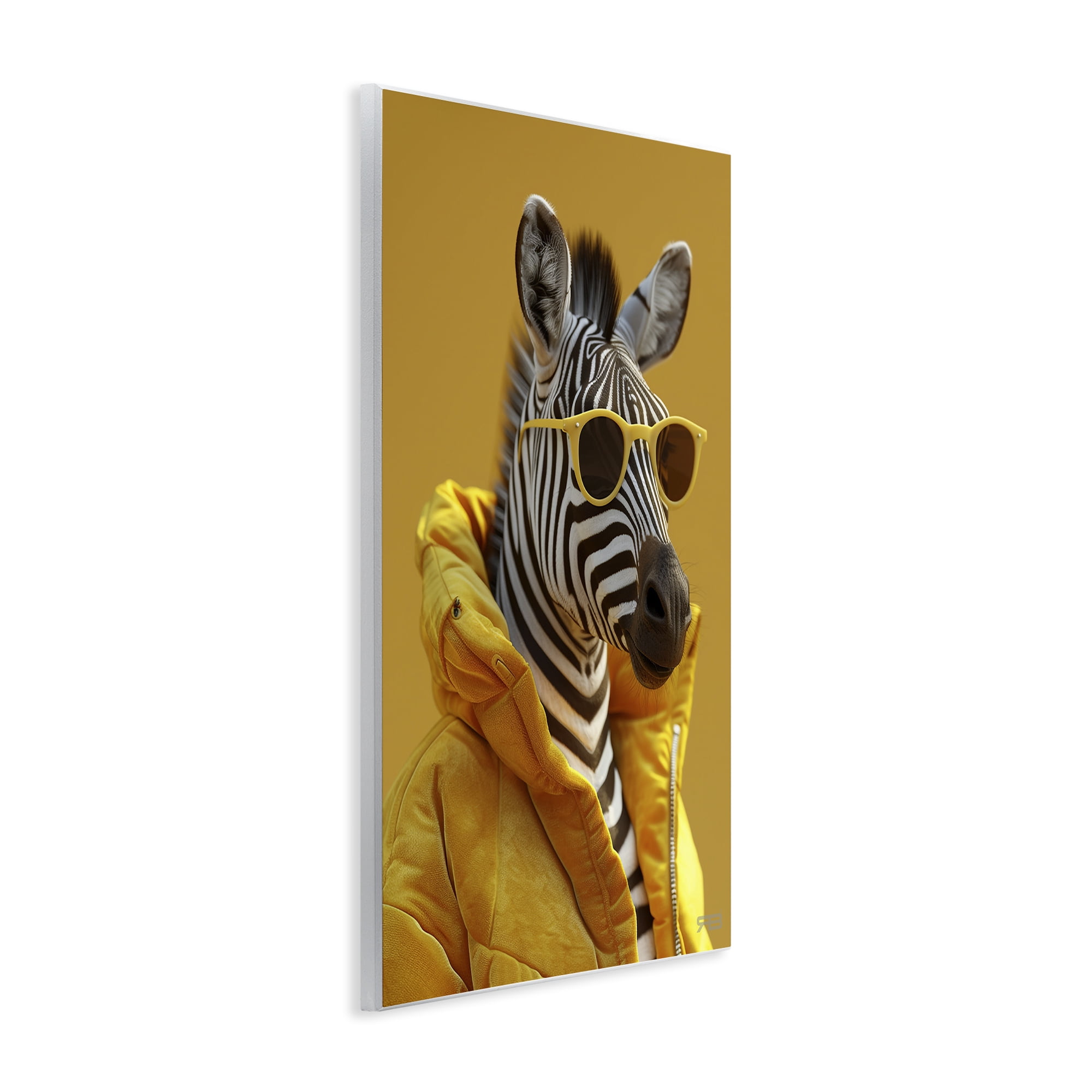 Stupell Industries Bold Zebra in Yellow Animals & Insects Painting Unframed Art Print Wall Art, 13 x 19