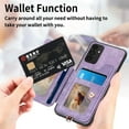 thumbnail image 2 of ELEHOLD for Samsung Galaxy S20+ Case with Ring Holder, Galaxy S20+ Wallet Case with RFID Blocking Card Holder Wristlet Strap, Magnetic Button Flip Folio Kickstand Shockproof Phone Cover,Purple, 2 of 10