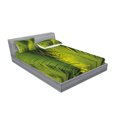 thumbnail image 2 of Ambesonne Nature Fitted Sheet & Pillow Sham Set, Tropical Foliage Leaf, Full, Fern Green, 2 of 2