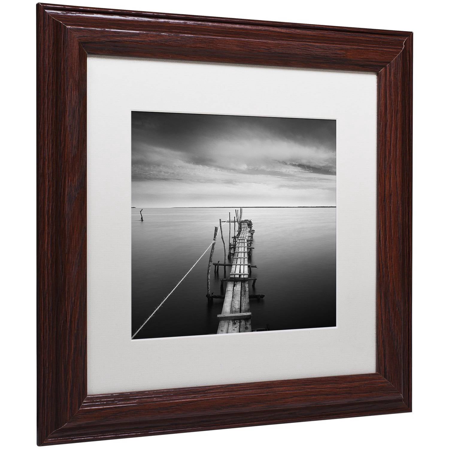 Trademark Fine Art "Direction" Canvas Art by Moises Levy White Matte, Wood Frame