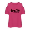 thumbnail image 5 of Girls Tshirts Kids Letter Printed T Shirt Short Sleeve Cut-Out Design Casual Crewneck Basic Tees Girls Shirts Size 4-5 Years, 5 of 6