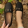 thumbnail image 3 of Women's Classic Comfortable Leather Penny Loafers Casual Slip On Lightweight Walking Flats Driving Moc Toe Boat Shoes Black Size 7, 3 of 5