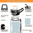 thumbnail image 4 of 32oz Transparent Sports Water Bottle with Straw for Kids Adults Outdoor School Gym Fitness Blue Bunnies and Flowers, 4 of 7