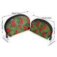 thumbnail image 2 of YFYANG 2 Piece Women's Portable Makeup Bags, Red Flower Pattern Clutch Travel Toilet Bags Cosmetic Organizer, 2 of 7