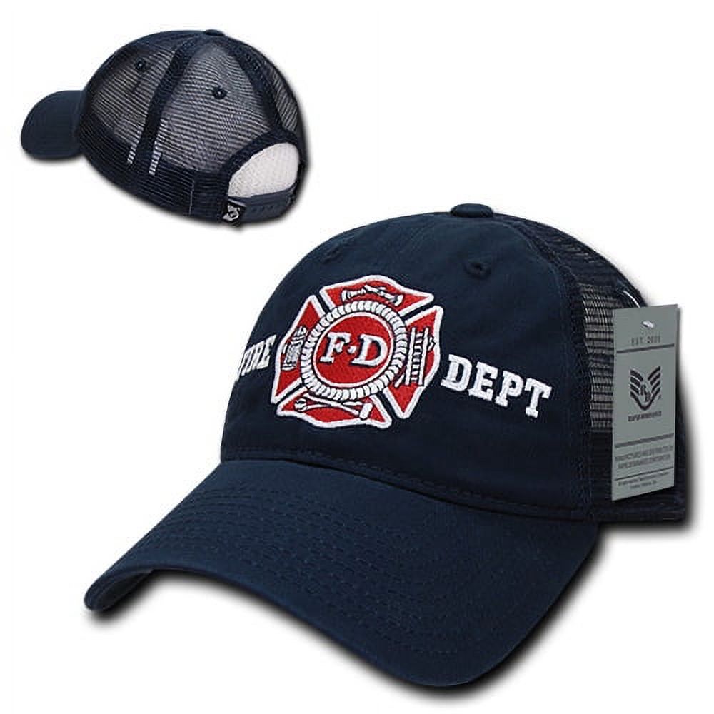Rapid Dominance S79-FD-NVY Relaxed Trucker Fire Dept Caps, Navy - image 2 of 3