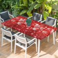 thumbnail image 2 of Valentine's Day Table Cloths for 6 Foot Rectangle Tables, Red Love Heart Balloons Fantasy Watercolor Patio Waterproof Elastic Fitted Tablecloths, Washable Rectangular Table Cover for Camping, 2 of 8