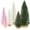 6pcs Green+pink+beige, variant on 6pcs /9pcs Mini Christmas Tree Desktop, Artificial Christmas Pine Tree, Mini Bottle Brush Trees Tabletop, Small Sisal Trees with Wooden Bases, Xmas Holiday Decor