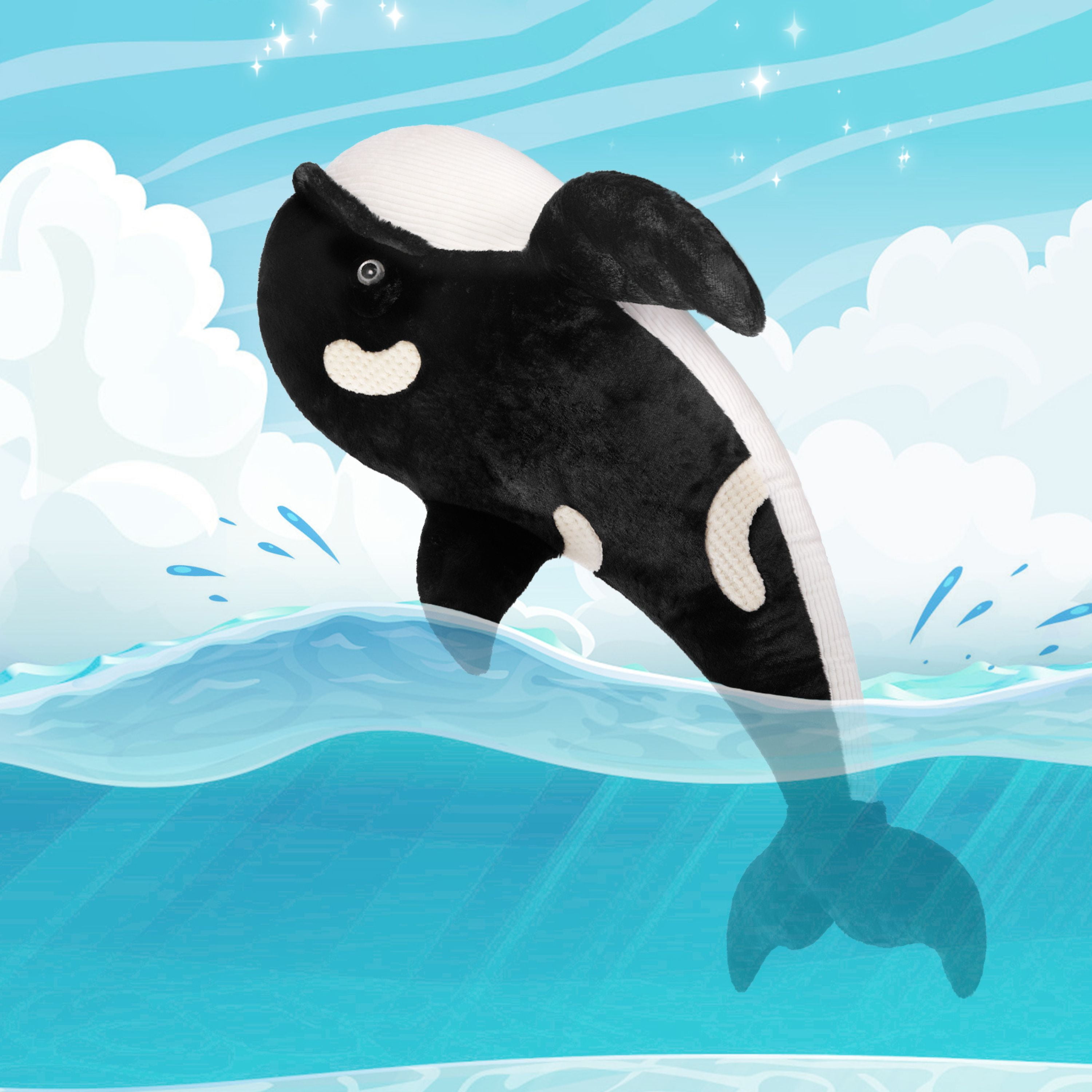 Muiteiur 51.2" Giant Orca Whale Stuffed Animal Plush Killer Whale Toy