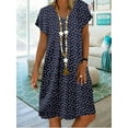 thumbnail image 1 of 2024 Robe Tendance Grande Taille pour Femmes Été Imprimé Manches Courtes Ample Décontractée Robes Femme Élégante Mode Plage Vêtements pour Dames, 1 of 7
