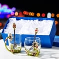 thumbnail image 2 of Juego de tazas de té DUMVOIN de cristal con forma de rosa esmaltada con cuchara, 2 unidades, 2 of 6