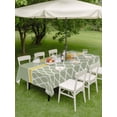 thumbnail image 3 of Outdoor Tablecloth with Umbrella Hole and Zipper, Sage Green Morocco Rectangle Table Cloth 52x70 Inch Waterproof Tablecloth, Ocean Yellow Nautical Anchor Stripe Picnic Table Cover for Patio Camping, 3 of 7
